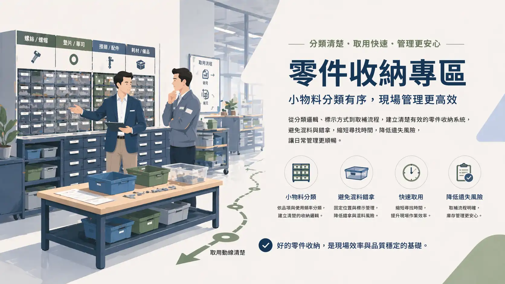 零件櫃與收納盒分類示意圖