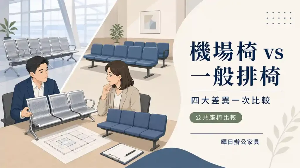 機場椅與一般排椅四大差異比較示意