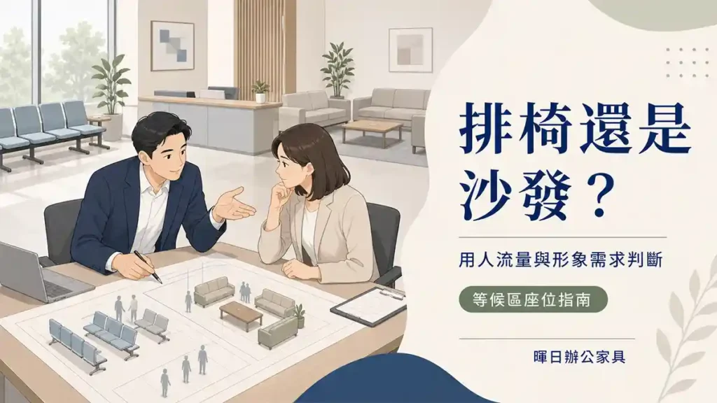 等候區排椅與沙發場域比較示意